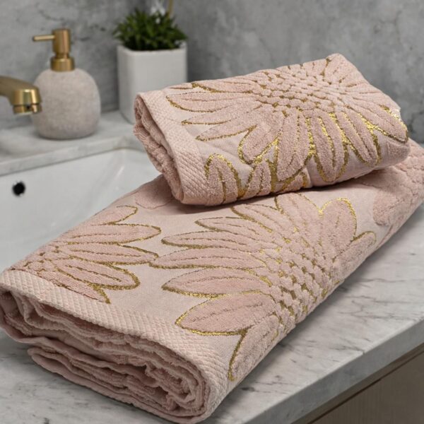 2 draps de bain en coton pur 150 × 90 cm, 90 × 50 cm