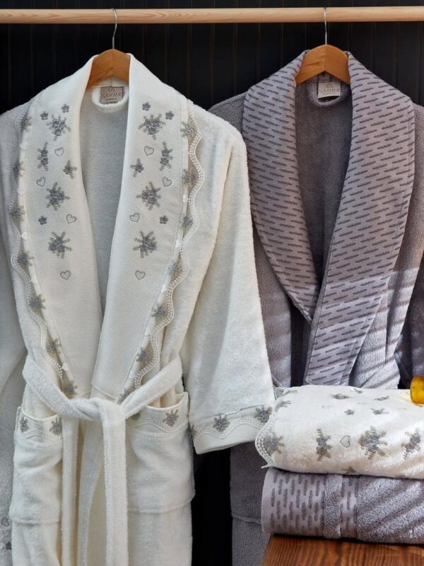 Ensemble magnifique de peignoirs Janset - 6 Pièces en coton turc de qualité supérieure