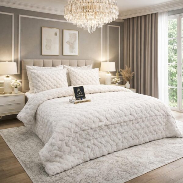 Couette Luxe en Fourrure de Lapin – 5 Pièces