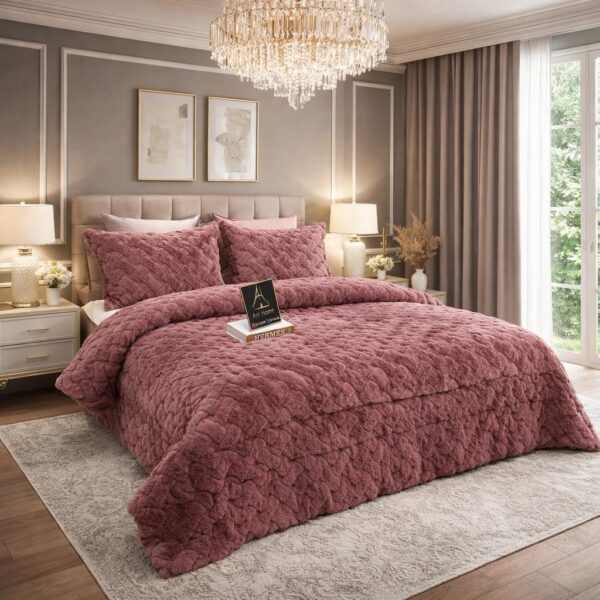 Couette Luxe en Fourrure de Lapin – 5 Pièces