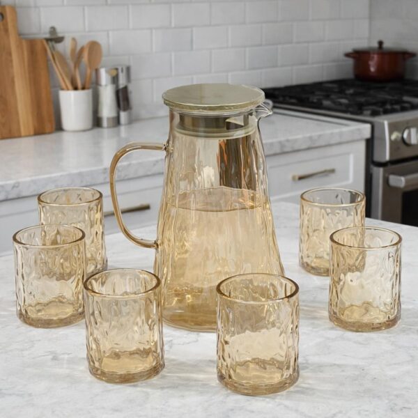 Carafe avec 6 verres – Élégance et convivialité à chaque service !
