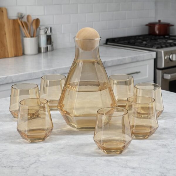 Carafe avec 6 verres – Élégance et convivialité à chaque service !