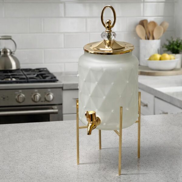 Distributeur de boisson en verre doré 2,8 L