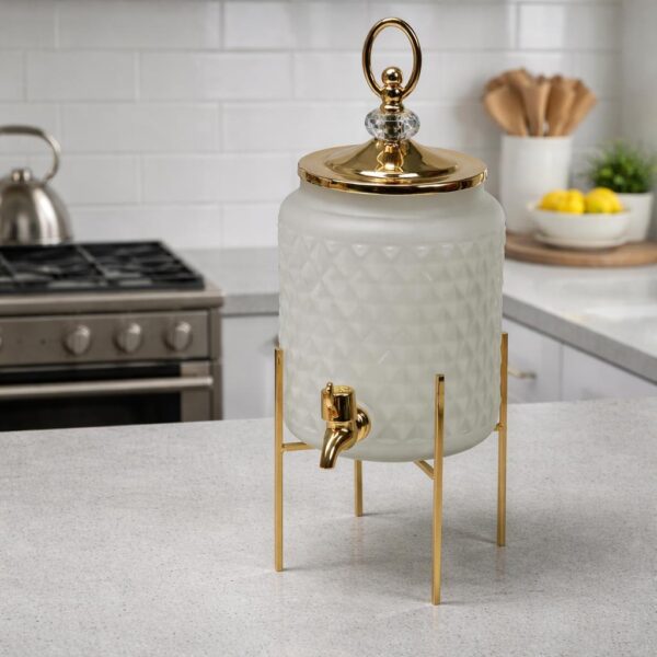 Distributeur de boisson en verre doré 2,8 L
